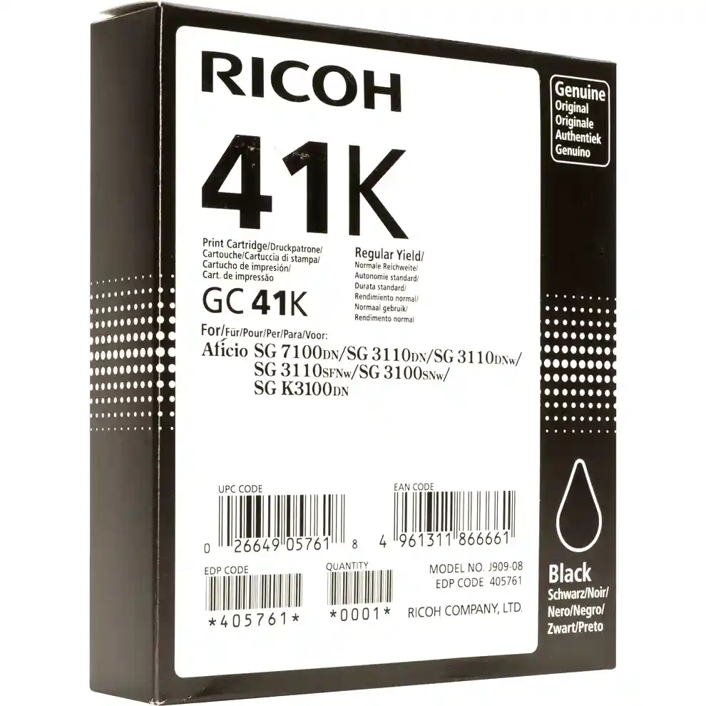 Картридж для гелевого принтера RICOH GC 41K Black (405761)