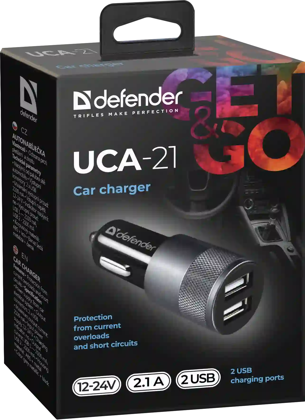 Автомобильное зарядное устройство DEFENDER UCA-21 2хUSB (83821)