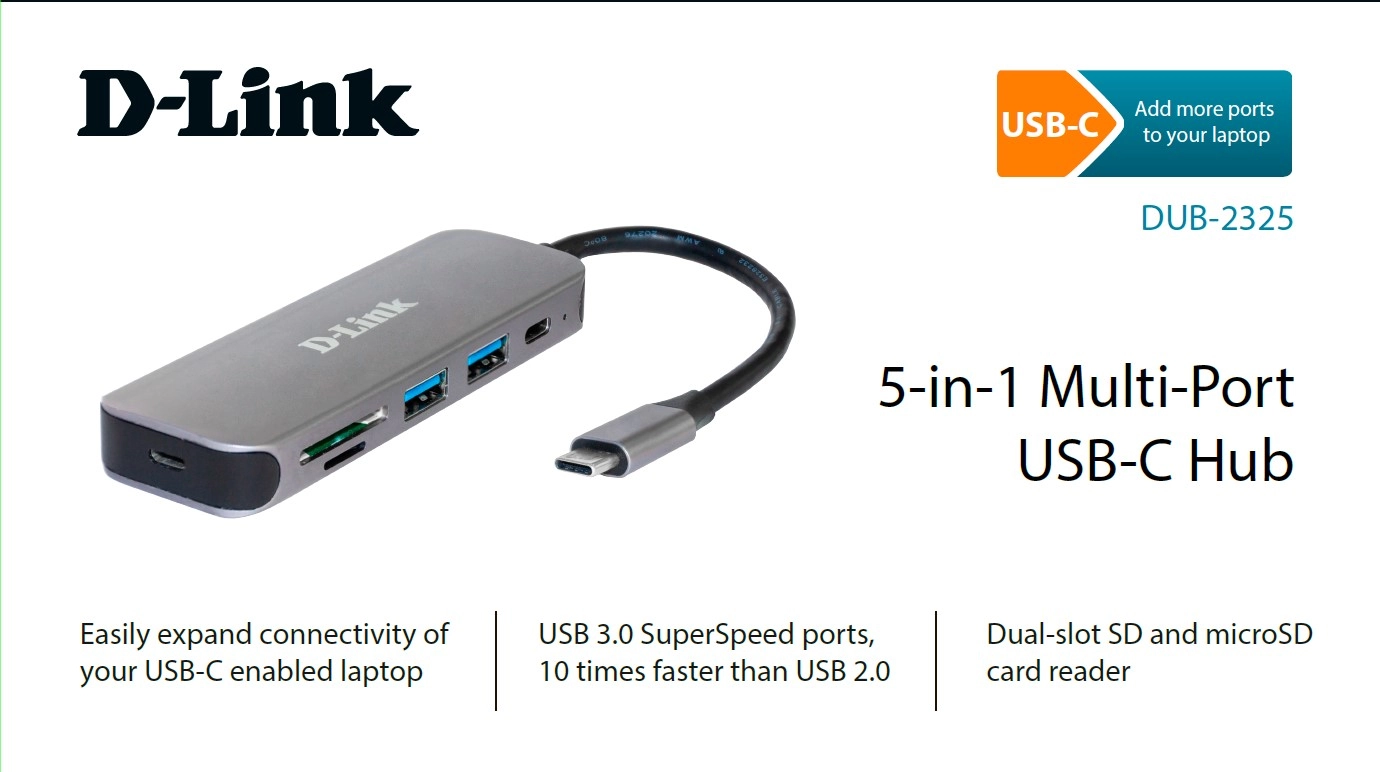 USB-концентратор D-LINK DUB-2325/A1A Gray