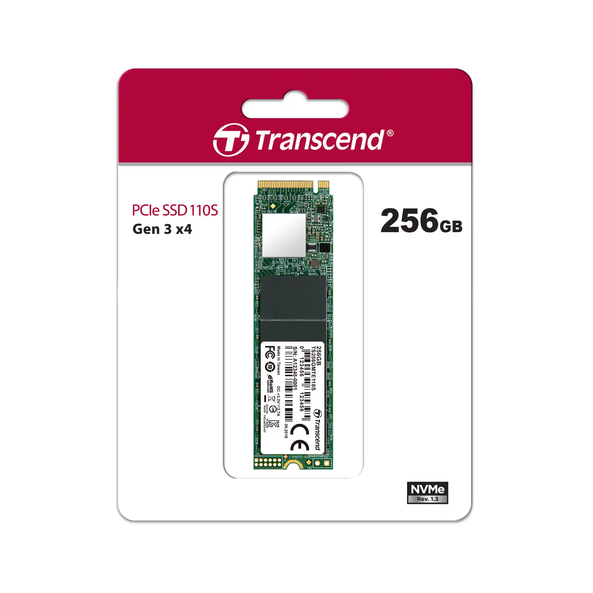 Внутренний SSD диск TRANSCEND MTE110S 256GB, M.2 (TS256GMTE110S)