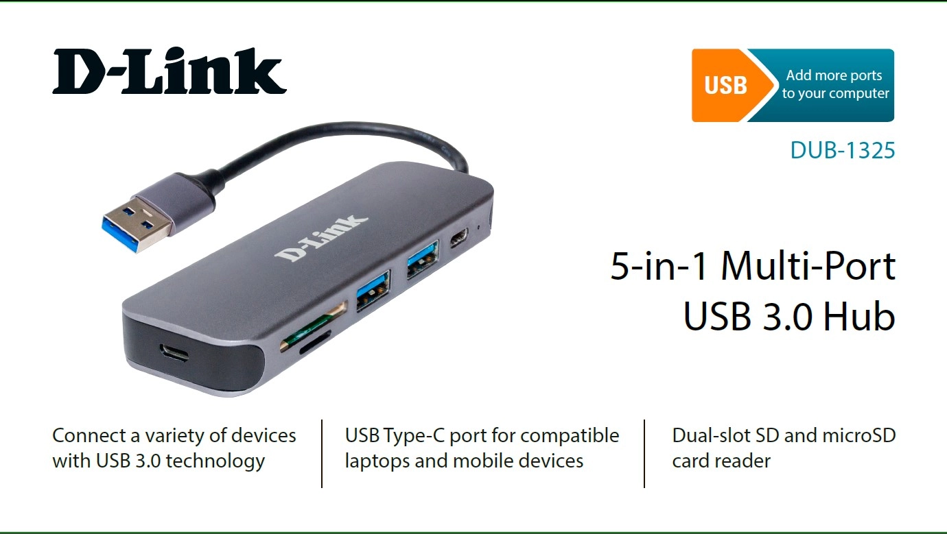 USB-концентратор D-LINK DUB-1325/A2A Gray
