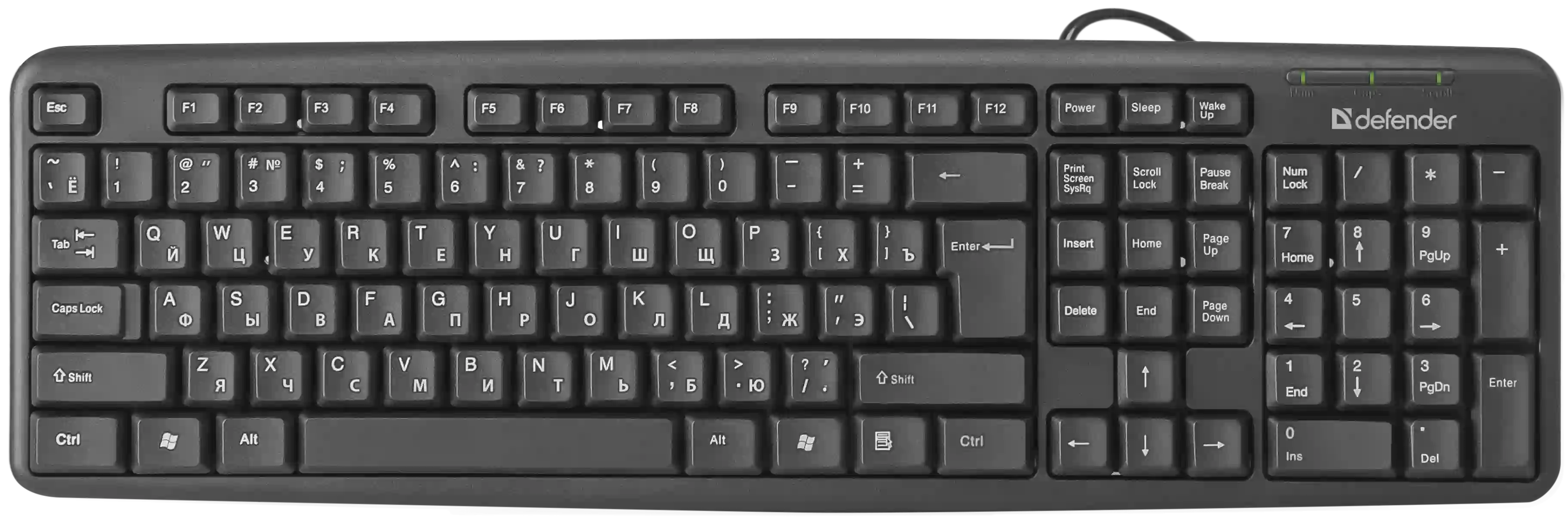 Комплект (клавиатура + мышь) проводной DEFENDER Dakota C-270 RU (45270)