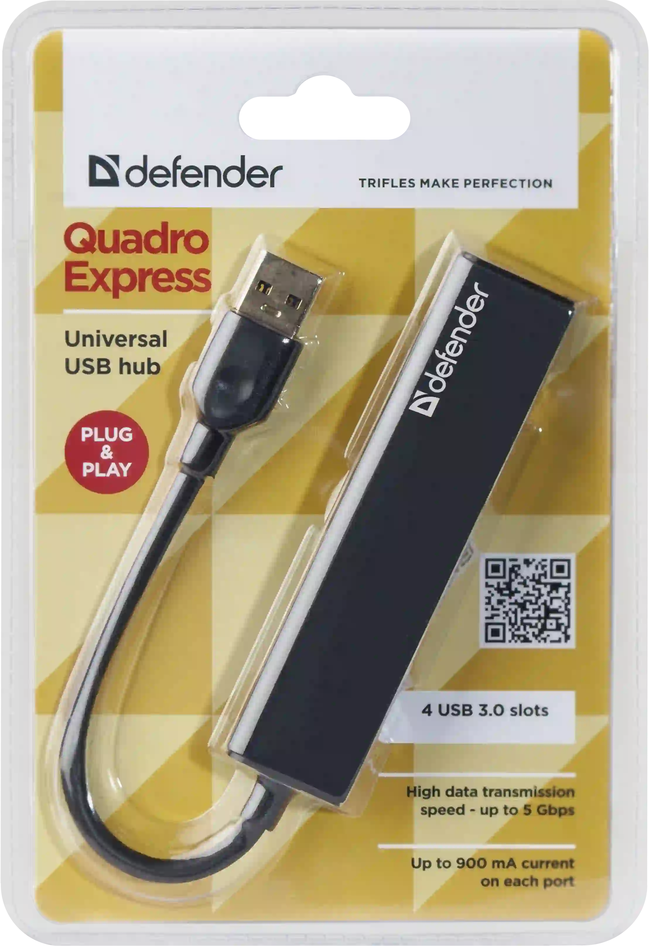 USB разветвитель универсальный DEFENDER Quadro Express USB 3.0 (83204)