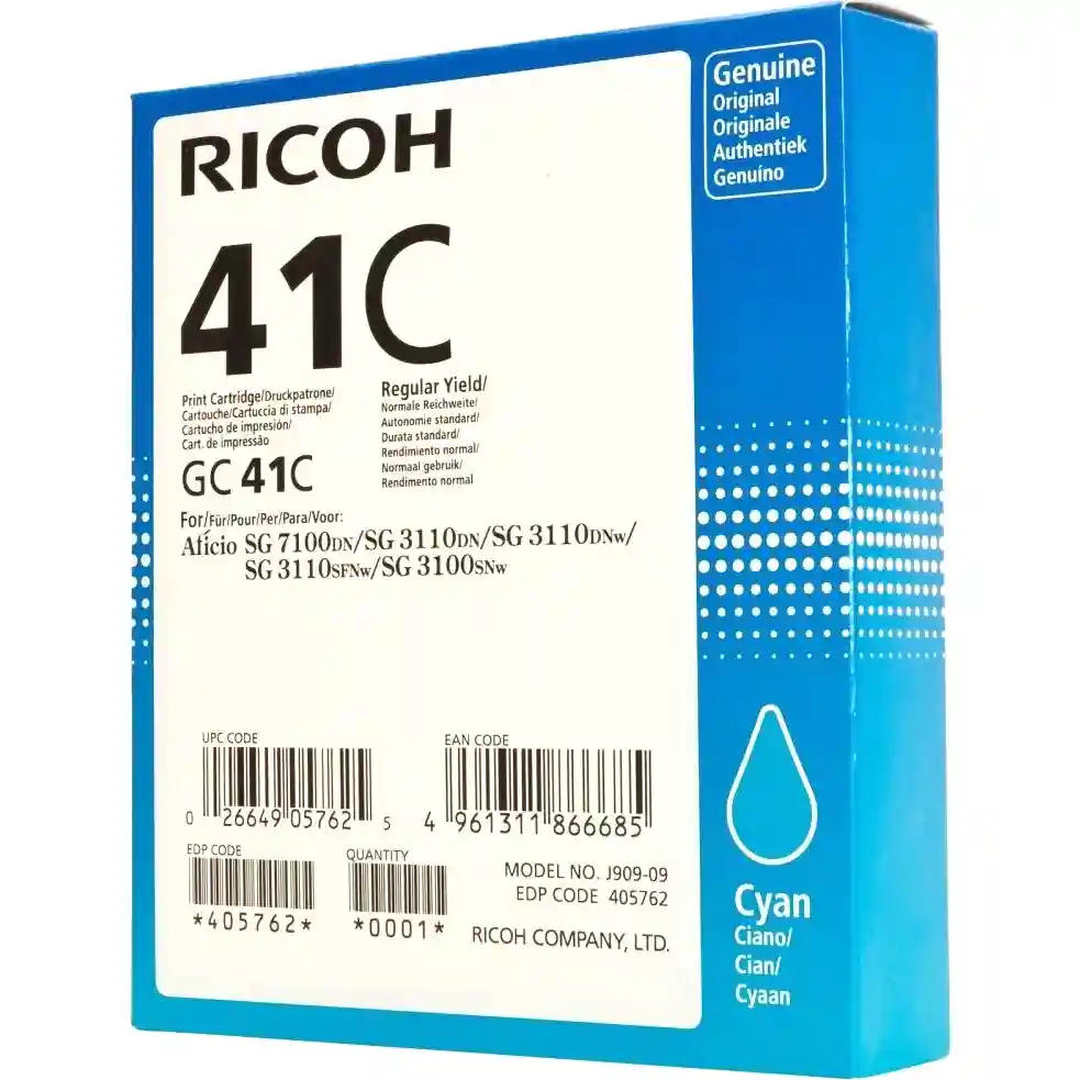 Картридж для гелевого принтера RICOH GC 41C Cyan (405762)