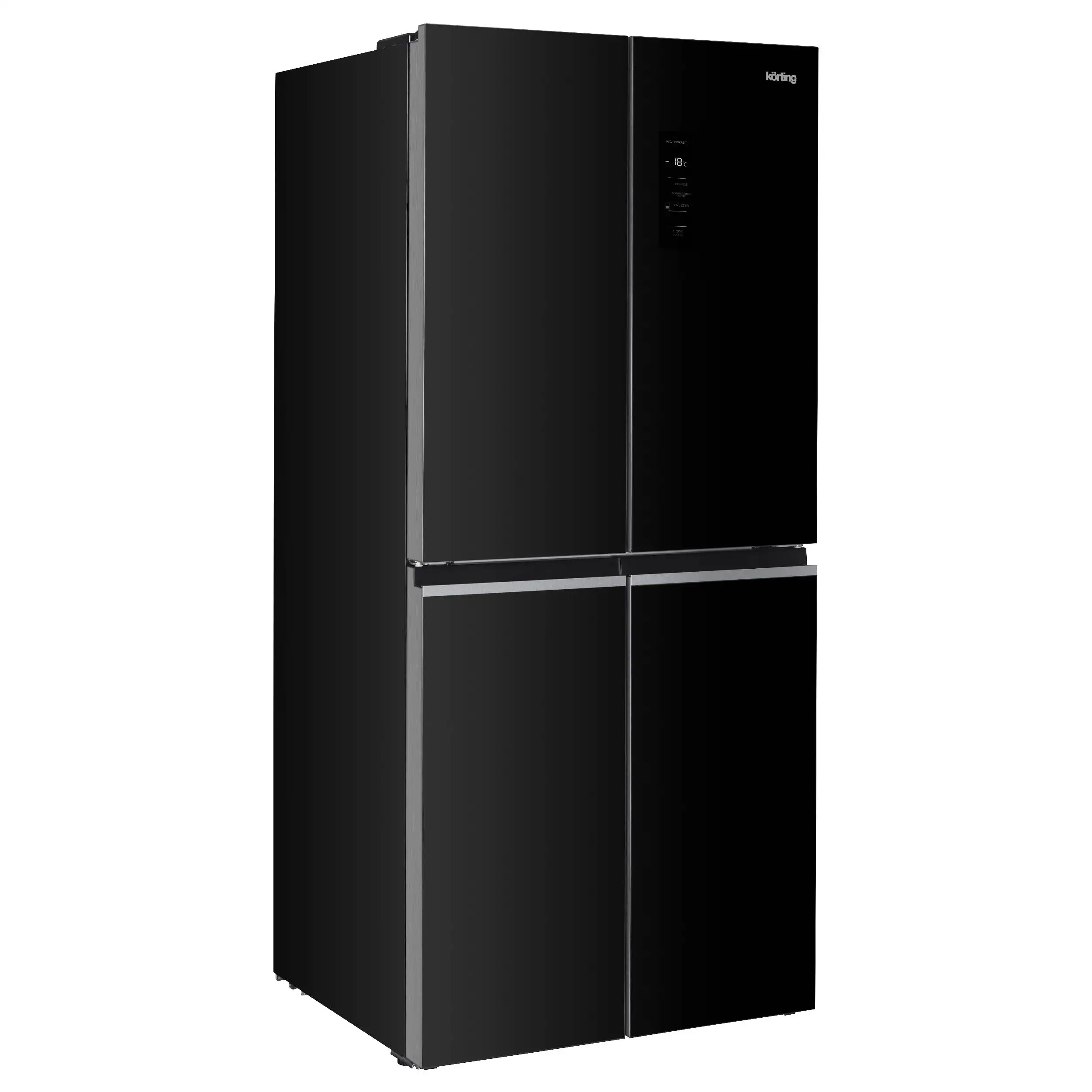 Холодильник KORTING KNFM 84799 GN, черное стекло