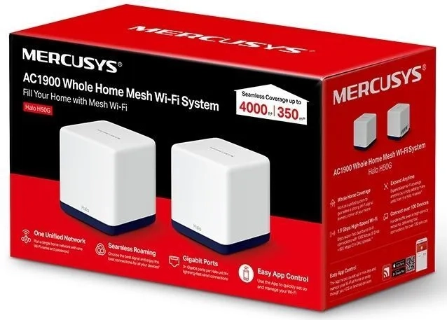 Mesh Wi-Fi система MERCUSYS Halo H50G (2-pack) AX1900
