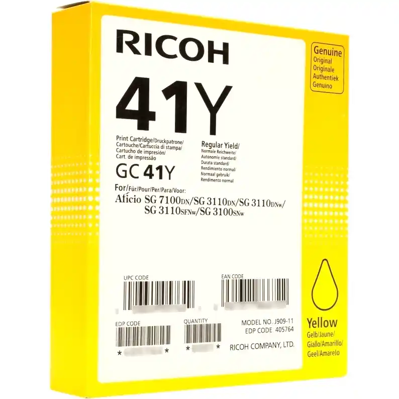Картридж для гелевого принтера RICOH GC 41Y Yellow (405764)