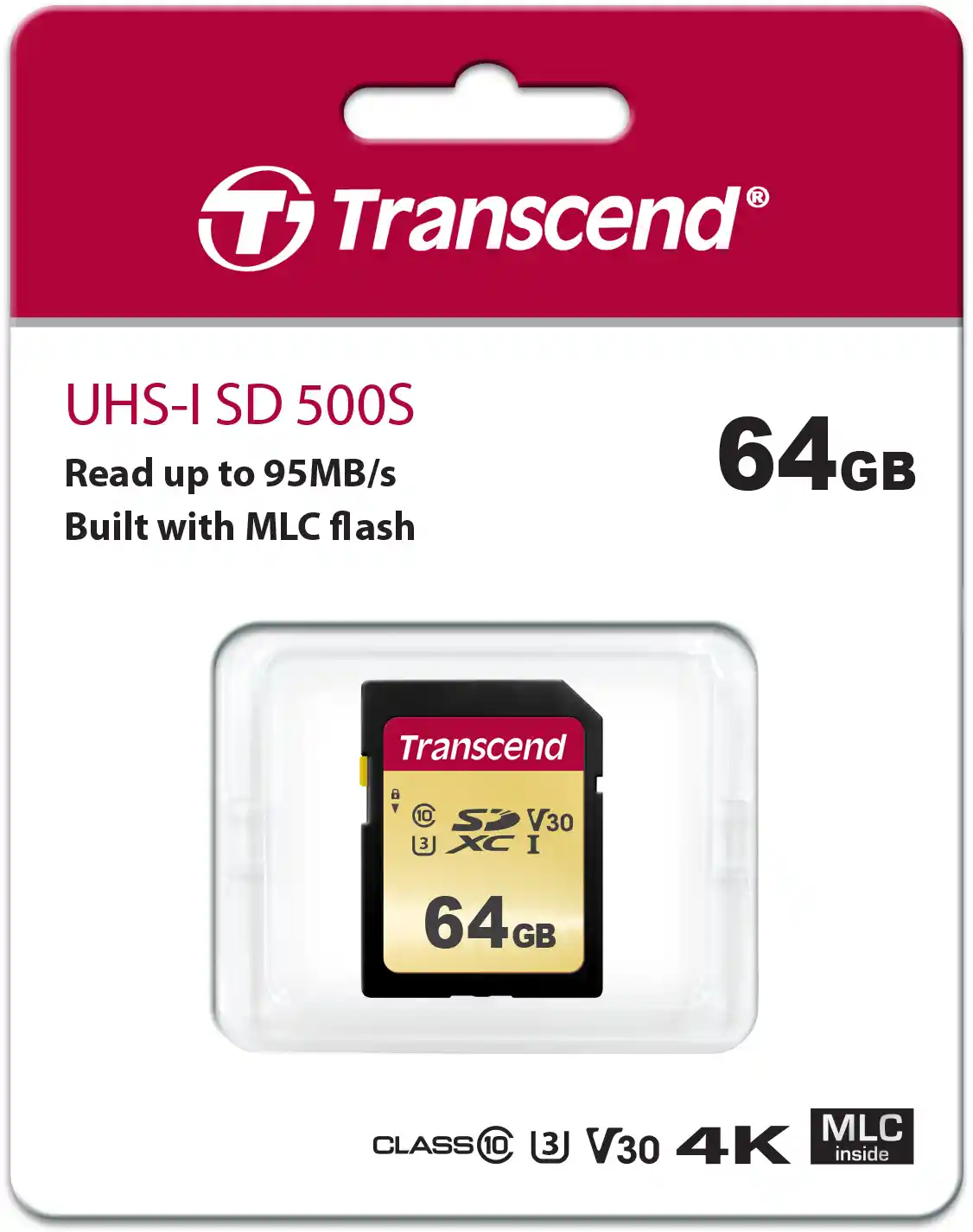 Карта памяти TRANSCEND 500S SDXC 64GB TS64GSDC500S 