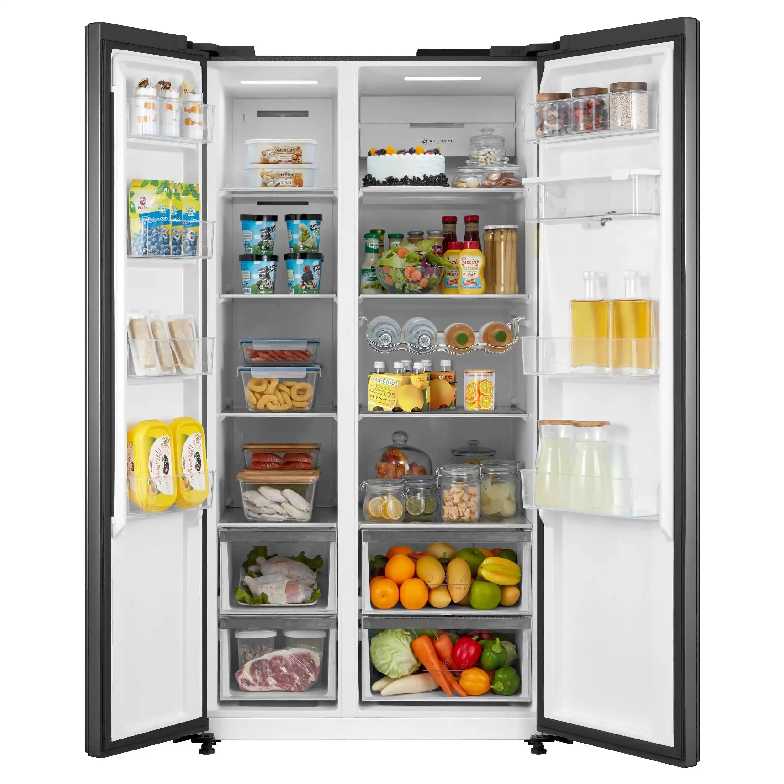 Холодильник KORTING KNFS 95780 W XN, Side-by-Side, черный